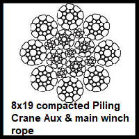 8x19 piling crane rope